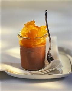 Mousse au chocolat with kumquats