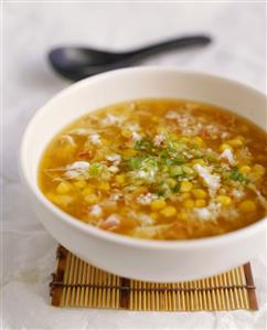 Sweetcorn soup with crabmeat (China)