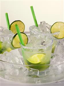 Caipirinha in cooler with ice cubes (2)