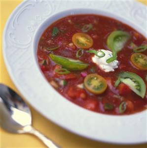 Gazpacho with sour cream