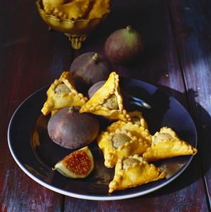 Hamantaschen (poppy seed pastries with honey) and figs