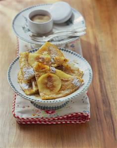 Apple pancakes with cinnamon sugar