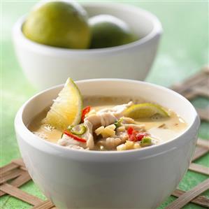 Coconut soup with pork and limes (Philippines)