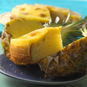 Pineapple cake and fresh pineapple