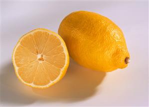 A whole and half a lemon