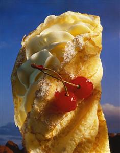 A Vanilla Cream Filled Crepe