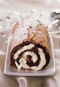 A chocolate cream roll