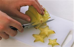 Cutting up a carambola