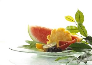 Plate of fruit for Caribbean breakfast