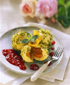 Apricot dumplings with redcurrant sauce (2)