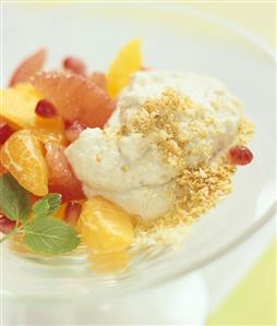 Coconut yoghurt with fruit salad