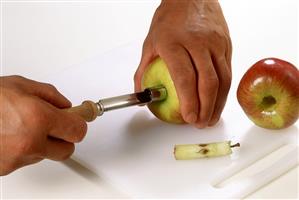 Coring an apple