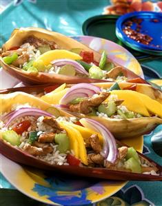 Caribbean chicken and rice salad