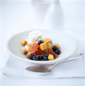 Fruit Salad with Ice Cream