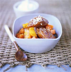 Baked exotic fruit with grated coconut (2)