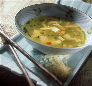 Tofu and rice soup