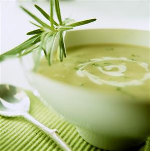 Cream of vegetable soup with rosemary