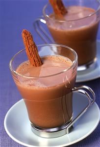 Chocolate drink in glass cups