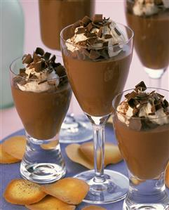 Mousse au chocolat in glasses