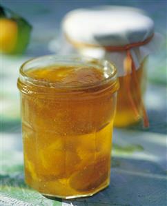 A jar of apricot jam