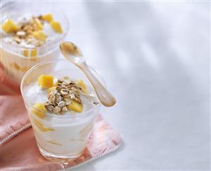 Lemon and mango quark with oat flakes (2)