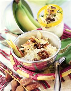 Muesli with amaranth, nuts & fruit; amaranth & quark dessert