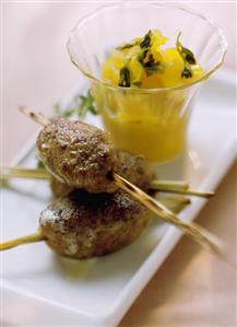 Venison rissoles with pineapple chutney