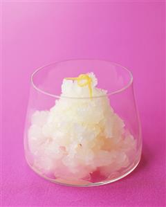 Lemon granita in glass