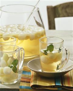 Refreshing melon punch with lemon balm