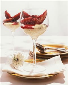 Pistachio puree with figs and cranberries