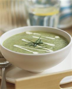 Cold cucumber soup with chives