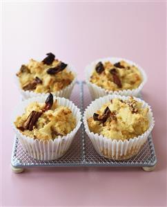 Cherry and date muffins (gluten-free) in paper cases