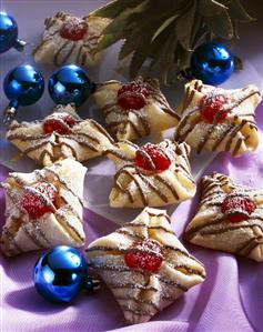 Marzipan and pineapple sweets with candied fruit