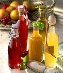 Various juices in bottles