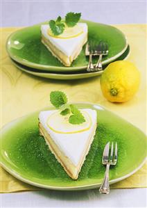 Two pieces of lemon tart