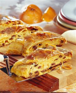 Quark strudel with orange icing