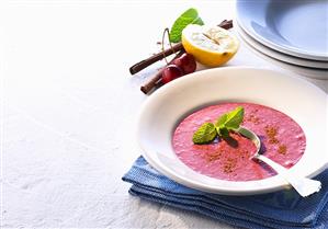 Cherry soup with cinnamon and lemon balm (Greece)