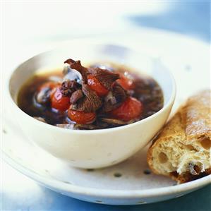 Tomato soup with mushrooms from France