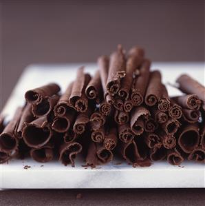 A heap of chocolate curls