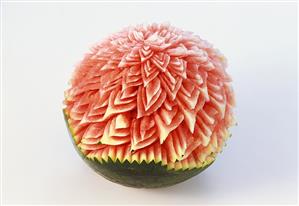 Carved watermelon