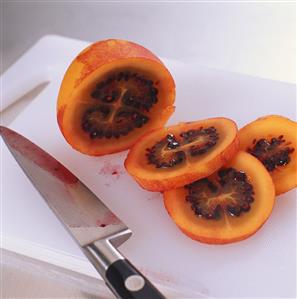 Tamarillo, peeled and sliced