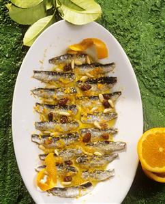 Sarde alla siciliana (Sardines with oranges, Italy)
