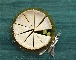 Lemon tart, cut into pieces