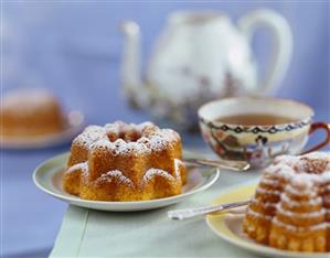 Small pineapple and coconut ring cakes to serve with tea