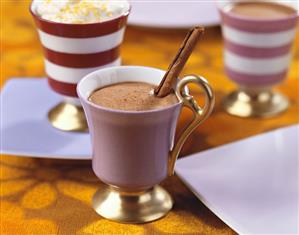 Orange cocoa with cinnamon stick