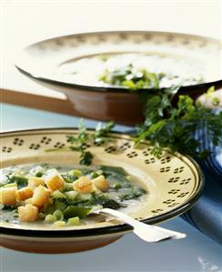 Cucumber soup with croutons (Mecklenburg-Western Pomerania)