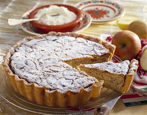 Budapest-style apple cake with almonds (Hungary)