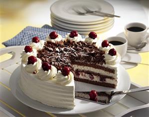 Black Forest gateau, a piece taken