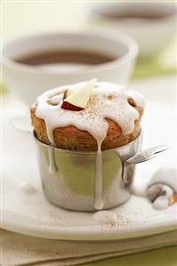 Apple and cinnamon muffin with coffee