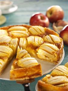 Alsatian apple tart, pieces cut